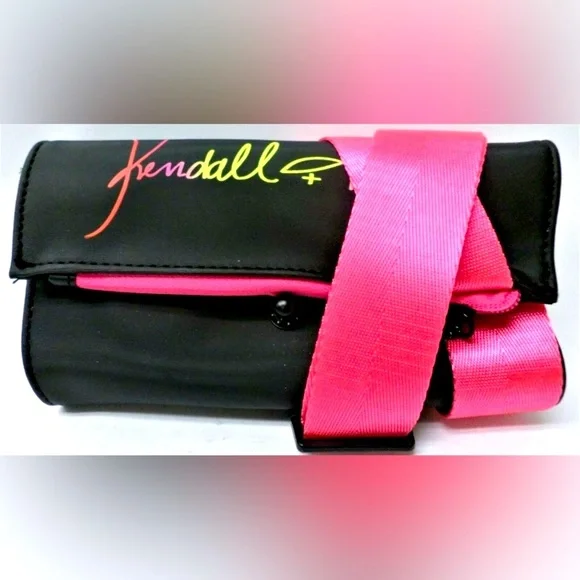 NEW [Kendall & Kylie] Makeup Brush Holder w/ Adjustable Belt Black & Hot Pink - Picture 12 of 12